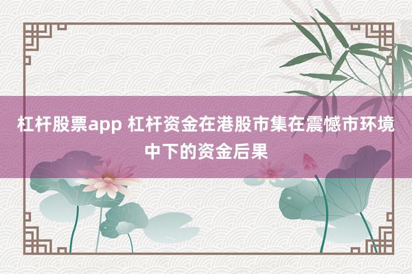 杠杆股票app 杠杆资金在港股市集在震憾市环境中下的资金后果